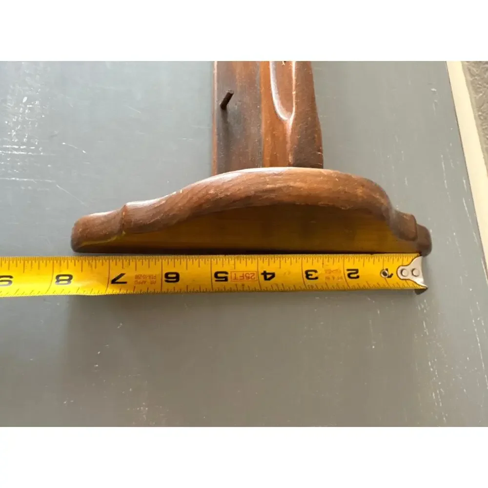 Vintage Solid Wood Spoon Display Wall Shelf Rack Teacup Saucer Collector 23”